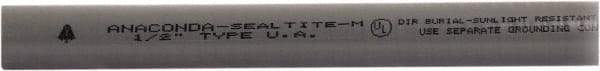 Anaconda Sealtite - 1-1/2" Trade Size, 50' Long, Flexible Liquidtight Conduit - Galvanized Steel & PVC, 38.1mm ID, Gray - Industrial Tool & Supply