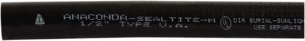 Anaconda Sealtite - 1/2" Trade Size, 500' Long, Flexible Liquidtight Conduit - Galvanized Steel & PVC, 12.7mm ID, Black - Industrial Tool & Supply