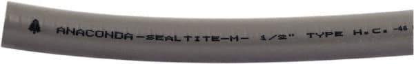 Anaconda Sealtite - 3/8" Trade Size, 100' Long, Flexible Liquidtight Conduit - Galvanized Steel & PVC, 3/8" ID, Gray - Industrial Tool & Supply