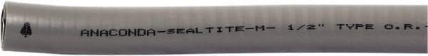 Anaconda Sealtite - 1-1/2" Trade Size, 150' Long, Flexible Liquidtight Conduit - Galvanized Steel & PVC, 1-1/2" ID, Gray - Industrial Tool & Supply