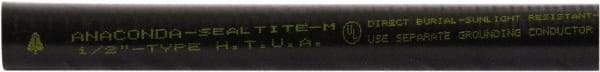 Anaconda Sealtite - 1/2" Trade Size, 500' Long, Flexible Liquidtight Conduit - Galvanized Steel & PVC, 1/2" ID, Black - Industrial Tool & Supply