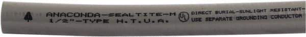 Anaconda Sealtite - 2" Trade Size, 50' Long, Flexible Liquidtight Conduit - Galvanized Steel & PVC, 2" ID, Gray - Industrial Tool & Supply