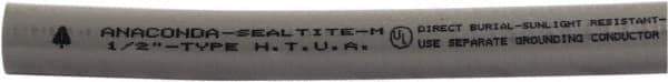 Anaconda Sealtite - 1-1/2" Trade Size, 150' Long, Flexible Liquidtight Conduit - Galvanized Steel & PVC, 1-1/2" ID, Gray - Industrial Tool & Supply