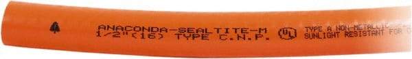 Anaconda Sealtite - 1" Trade Size, 100' Long, Flexible Liquidtight Conduit - PVC, 25.4mm ID, Orange - Industrial Tool & Supply