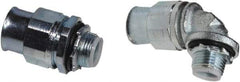 Anaconda Sealtite - 1" Trade, Zinc Plated Steel Threaded 90° Liquidtight Conduit Connector - Insulated - Industrial Tool & Supply