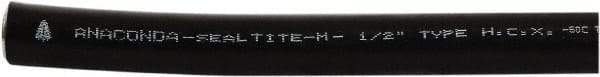 Anaconda Sealtite - 1-1/2" Trade Size, 50' Long, Flexible Liquidtight Conduit - Galvanized Steel & Rubber, 38.1mm ID, Black - Industrial Tool & Supply