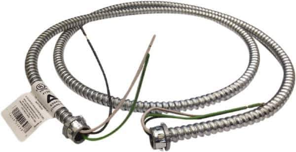 Anaconda Sealtite - 3/8" Trade Size, 6' Long, Flexible Fixture Whip Conduit - Galvanized Steel, 9.525mm ID - Industrial Tool & Supply