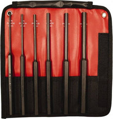 Mayhew - 6 Piece, 3 to 10mm, Pin Punch Set - Hex Shank, Steel, Comes in Kit Bag - Industrial Tool & Supply