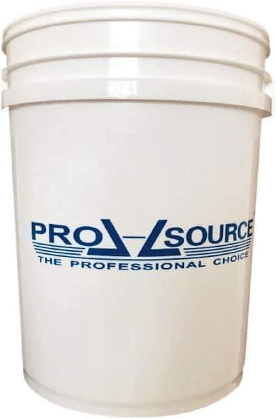 PRO-SOURCE - 5 Gal, 14.5669" High, Polypropylene Round White Single Pail - Handle Included, 11-7/16" Top Length x 11.46" Top Width x 11.46" Top Diam - Industrial Tool & Supply