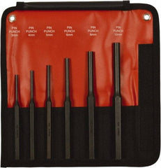 Mayhew - 6 Piece, 3 to 10mm, Pin Punch Set - Hex Shank, Steel, Comes in Kit Bag - Industrial Tool & Supply