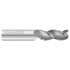 7/16 Dia. x 2-3/4 Overall Length 3-Flute .030 C/R Solid Carbide SE End Mill-Round Shank-Center Cut-Uncoated - Industrial Tool & Supply