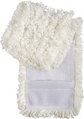 Fas-trak - 1-1/4" White Head Band, Large Microfiber Loop End Mop Head - Industrial Tool & Supply