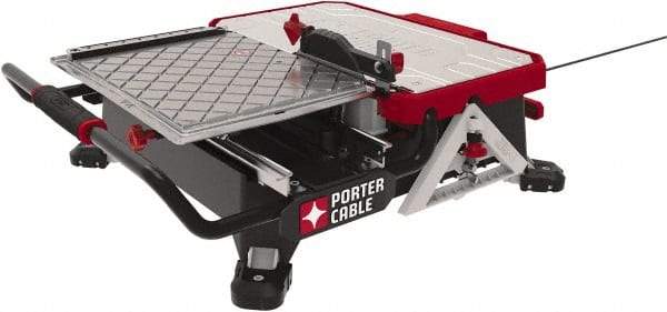 Porter-Cable - 7" Blade Diam, Tile Saw - 3,600 RPM, 16" Table Depth x 26" Table Width, 20 Volts, 5/8" Arbor - Industrial Tool & Supply