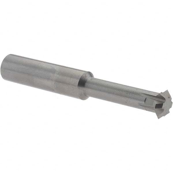 Accupro - 3/8° 3/8" Cut Diam, 1/8" Cut Width, 3/8" Shank, Solid Carbide Double-Angle Cutter - Industrial Tool & Supply