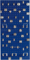 Triton - 24" Wide x 24" High Peg Board Kit - 2 Panels, 46 Hooks, Steel with Epoxy Coating, Blue - Industrial Tool & Supply