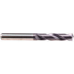 Emuge - 10.4mm 140° Spiral Flute Solid Carbide Screw Machine Drill Bit - TiAlN Finish, Right Hand Cut, 55mm Flute Length, 102mm OAL, Four Facet Point, Straight Shank - Industrial Tool & Supply