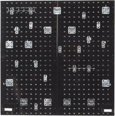 Triton - 18" Wide x 36" High Peg Board Kit - 2 Panels, 28 Hooks, Steel with Epoxy Coating, Black - Industrial Tool & Supply