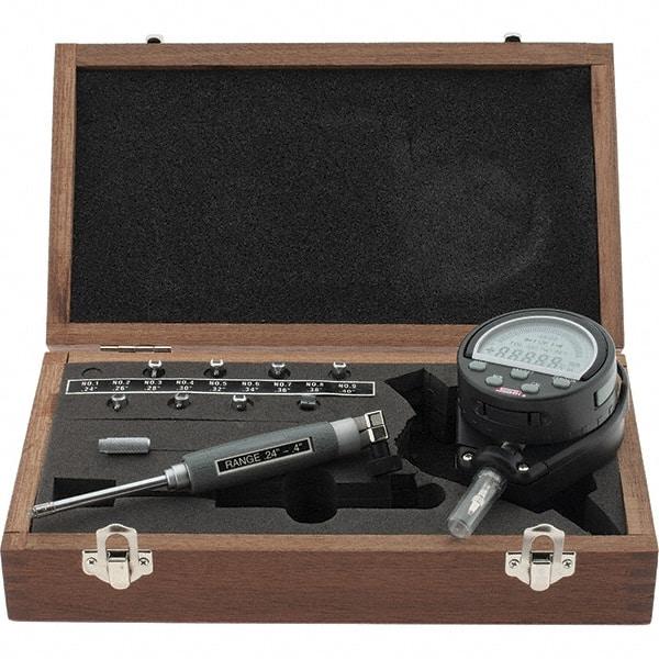SPI - 6 to 10mm, 40mm Deep, Electronic Bore Gage - Up to 0.012mm Accuracy, 0.002mm Resolution, Data Output, Includes Indicator - Industrial Tool & Supply