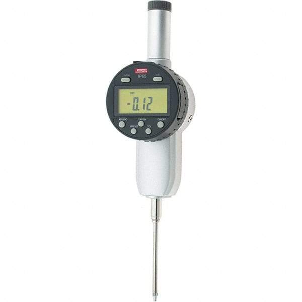 SPI - 0 to 2" Range, 0.0005" Graduation, Electronic Drop Inidicator - Flat & Lug Back, 0.0012" Accuracy, Digital Display, Inch & Metric - Industrial Tool & Supply
