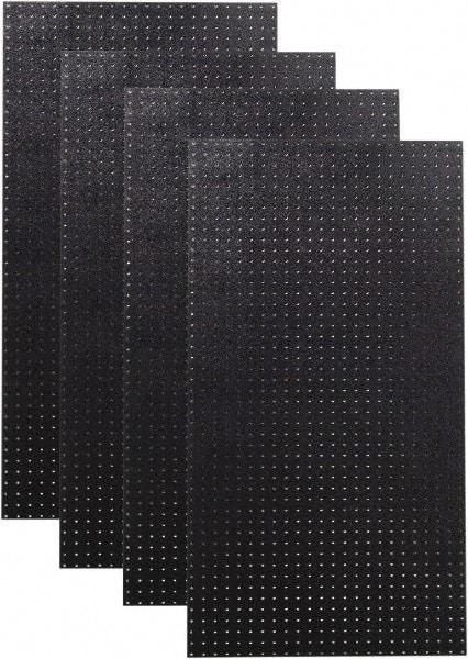 Triton - 24" Wide x 48" High Peg Board Storage Board - 4 Panels, Polyethylene, Black - Industrial Tool & Supply
