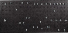 Triton - 24" Wide x 48" High Peg Board Kit - 1 Panel, 36 Hooks, Polyethylene, Black - Industrial Tool & Supply