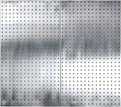 Triton - 24" Wide x 42-1/2" High Peg Board Storage Board - 2 Panels, Stainless Steel, Stainless Steel - Industrial Tool & Supply