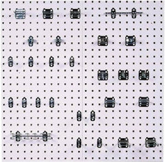 Triton - 18" Wide x 36" High Peg Board Kit - 2 Panels, 28 Hooks, Steel with Epoxy Coating, White - Industrial Tool & Supply