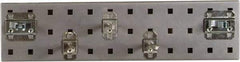 Triton - 4-1/2" Wide x 18" High Peg Board Strip - 1 Panel, 5 Hooks, Steel with Epoxy Coating, Silver - Industrial Tool & Supply