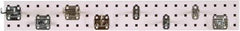 Triton - 4-1/2" Wide x 36" High Peg Board Strip - 1 Panel, 8 Hooks, Steel with Epoxy Coating, White - Industrial Tool & Supply