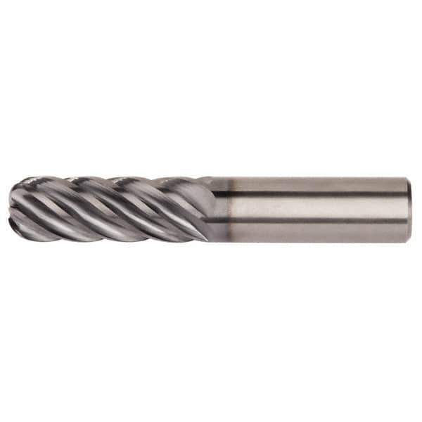 Kennametal - 3/4", 6 Flute, Single End, Solid Carbide, 0.12" Corner Radius End Mill - 6-1/2" OAL, 38° Helix, Right Hand Flute, 4" LOC, Right Hand Cut - Industrial Tool & Supply