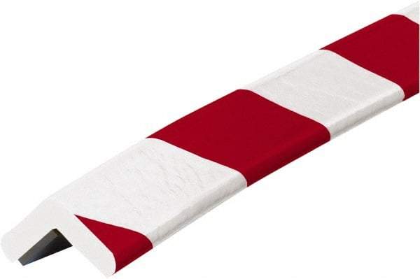 PRO-SAFE - 39" Long, Polyurethane Foam Type E Corner Guard - Red/White, 1" High x 2" Wide Side - Industrial Tool & Supply