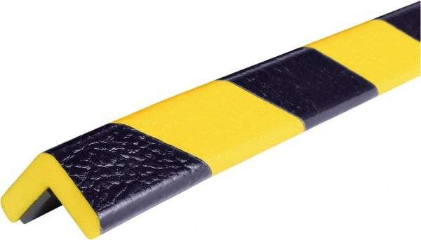 PRO-SAFE - 39" Long, Polyurethane Foam Type E Corner Guard - Black/Yellow, 1" High x 2" Wide Side - Industrial Tool & Supply
