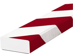 PRO-SAFE - 39" Long, Polyurethane Foam Type D Surface Guard - Red/White, 1" High x 2" Wide Side - Industrial Tool & Supply