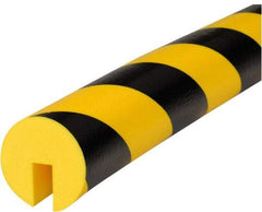 PRO-SAFE - 39" Long, Polyurethane Foam Type B+ Edge Guard - Black/Yellow, 1" High x 2" Wide Side - Industrial Tool & Supply
