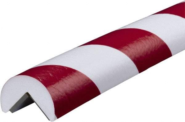 PRO-SAFE - 39" Long, Polyurethane Foam Type A Corner Guard - Red/White, 1" High x 2" Wide Side - Industrial Tool & Supply