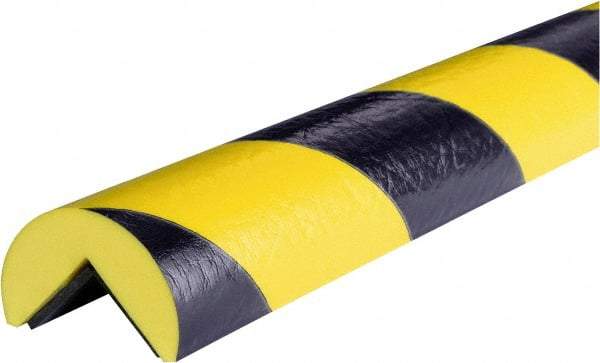 PRO-SAFE - 39" Long, Polyurethane Foam Type A Corner Guard - Black/Yellow, 1" High x 2" Wide Side - Industrial Tool & Supply