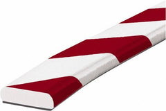 PRO-SAFE - 39" Long, Polyurethane Foam Type F Surface Guard - Red/White, 1" High x 2" Wide Side - Industrial Tool & Supply