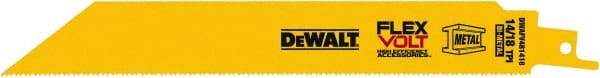 DeWALT - 8" Long x 1" Thick, Bi-Metal Reciprocating Saw Blade - Straight Profile, 14 to 18 TPI, Toothed Edge, Tang Shank - Industrial Tool & Supply