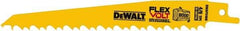 DeWALT - 6" Long x 1" Thick, Bi-Metal Reciprocating Saw Blade - Tapered Profile, 6 TPI, Toothed Edge, Tang Shank - Industrial Tool & Supply