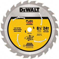 DeWALT - 8-1/4" Diam, 15.88mm Arbor Hole Diam, 24 Tooth Wet & Dry Cut Saw Blade - Steel, Smooth Action, Standard Round Arbor - Industrial Tool & Supply