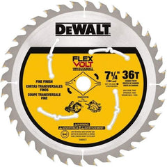 DeWALT - 7-1/4" Diam, 15.88mm Arbor Hole Diam, 36 Tooth Wet & Dry Cut Saw Blade - Steel, Smooth Action, Standard Round Arbor - Industrial Tool & Supply