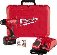 Milwaukee Tool - 0 to 875°F Heat Setting, 6 CFM Air Flow, Heat Gun Kit - 18 Volts, 5 Amps, 360 Watts - Industrial Tool & Supply
