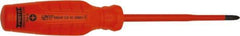 Proto - #2, 9-7/16" OAL, Insulated Phillips Screwdriver - 5" Blade Length, Round Shank, Impact & Chemical Resistant Handle - Industrial Tool & Supply