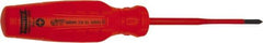 Proto - #1, 8-7/16" OAL, Insulated Phillips Screwdriver - 4" Blade Length, Round Shank, Impact & Chemical Resistant Handle - Industrial Tool & Supply