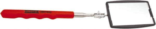 Proto - 29.75" OAL, Rectangular Glass Inspection Mirror - 3-3/4" Wide, 6-1/2" Collapsed Length, Telescoping - Industrial Tool & Supply