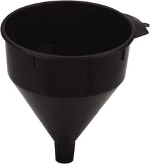 lumax - 204 oz Capacity Plastic Funnel - 8-1/2" Mouth OD, 1-1/4" Tip OD, 1-1/2" Straight Spout, Black - Industrial Tool & Supply