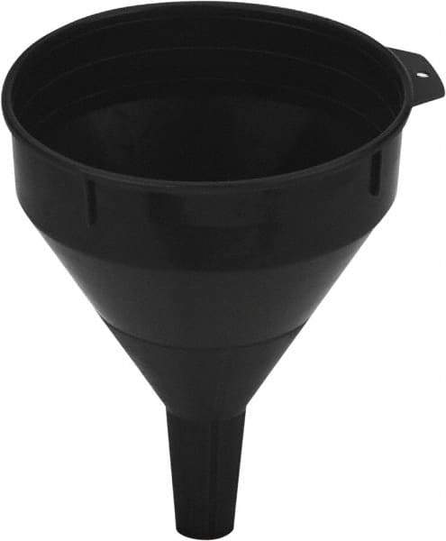 lumax - 64 oz Capacity Plastic Funnel - 6-1/2" Mouth OD, 1" Tip OD, 2-1/2" Straight Spout, Black - Industrial Tool & Supply