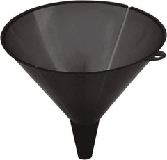 lumax - 48 oz Capacity Plastic Funnel - 8" Mouth OD, 3/4" Tip OD, 2-1/4" Straight Spout, Black - Industrial Tool & Supply