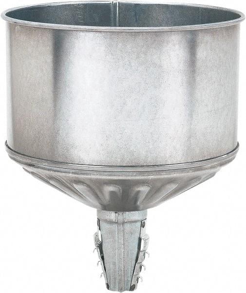 lumax - 256 oz Capacity Steel Funnel - 9-1/2" Mouth OD, 1-1/4" Tip OD, 3-3/4" Straight Spout, Silver - Industrial Tool & Supply