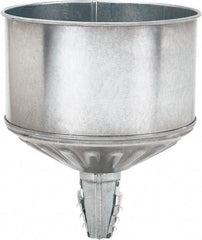 lumax - 256 oz Capacity Steel Funnel - 9-1/2" Mouth OD, 1-1/4" Tip OD, 3-3/4" Straight Spout, Silver - Industrial Tool & Supply